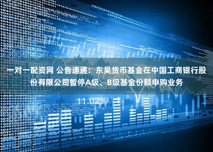 一对一配资网 公告速递：东吴货币基金在中国工商银行股份有限公司暂停A级、B级基金份额申购业务