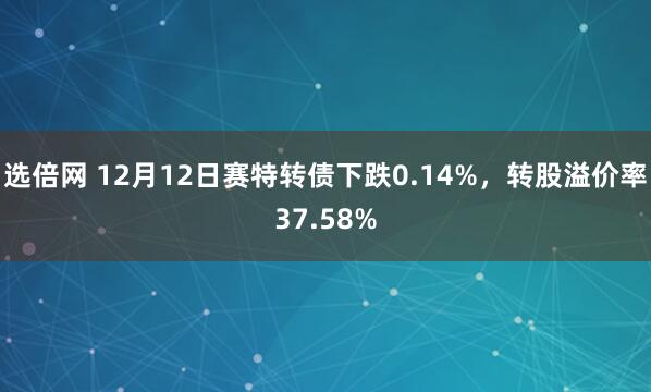 选倍网 12月12日赛特转债下跌0.14%，转股溢价率37.58%